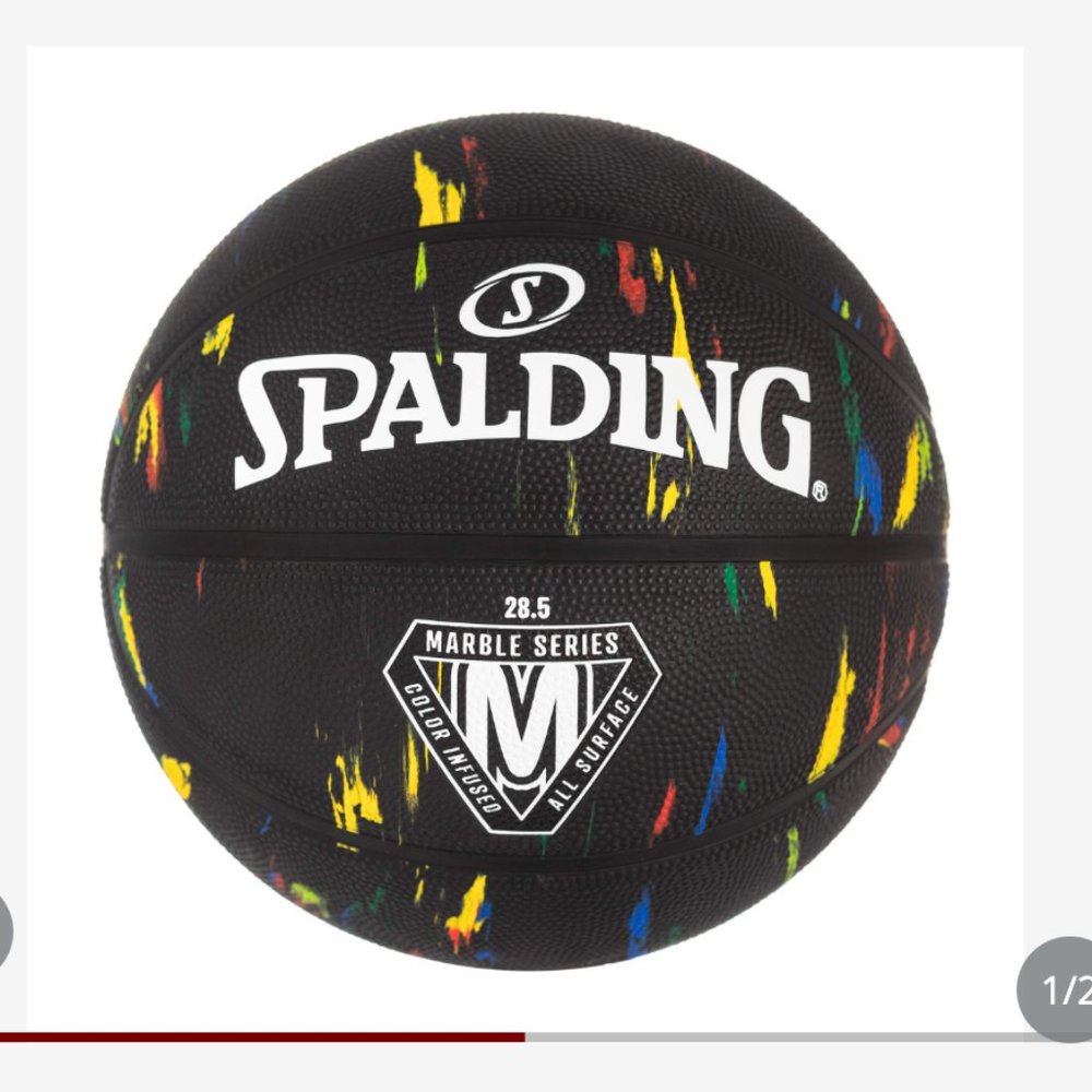 Spalding Marble Series Multi-Color Outdoor Basketball Official Size 7, 29.5" BlK